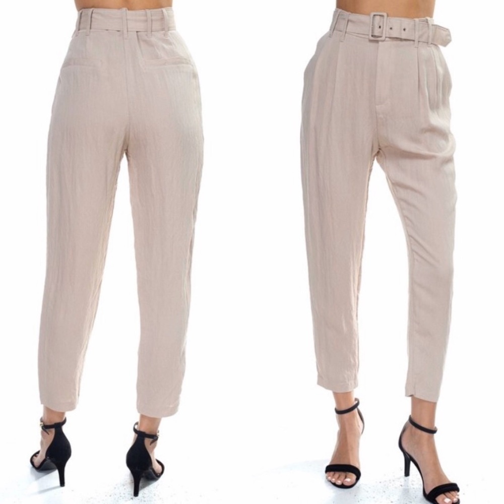 βΌοΈ Highwaist Belted Trouser Casual Career Pant - Picture 4 of 4